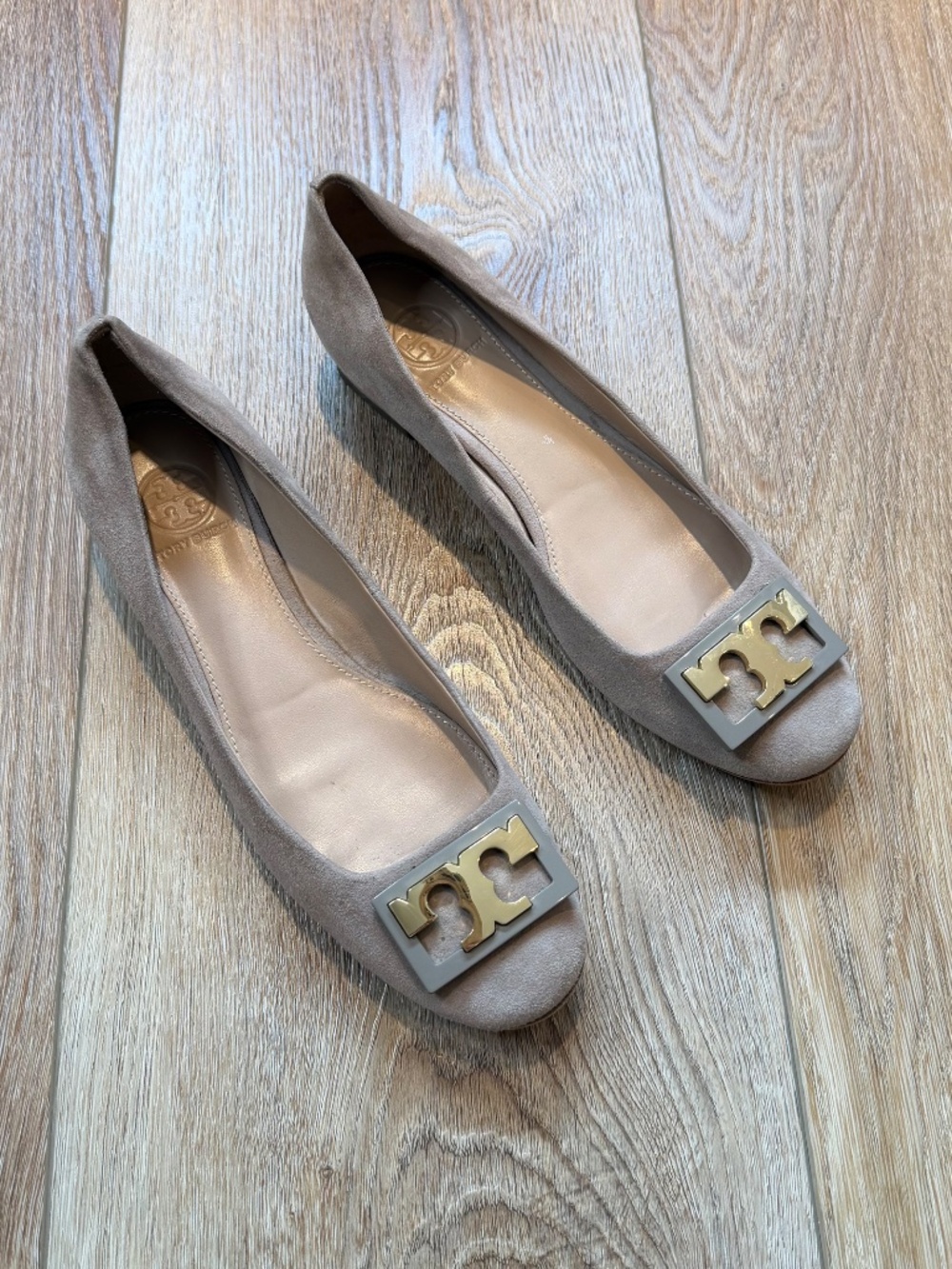 Tory Burch Gigi French Gray Suede Block Heel Pumps 6.5, In Original Box